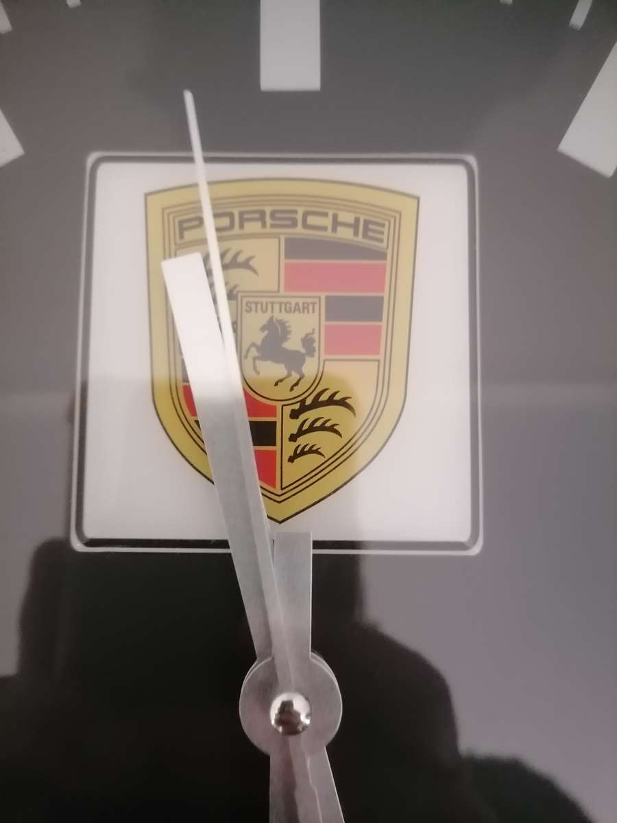 PORCHE Wall Clock 30 CM - STANLESS STEEL HOUSING - THERMOMETER & HYDROMETER - 100% WORKING