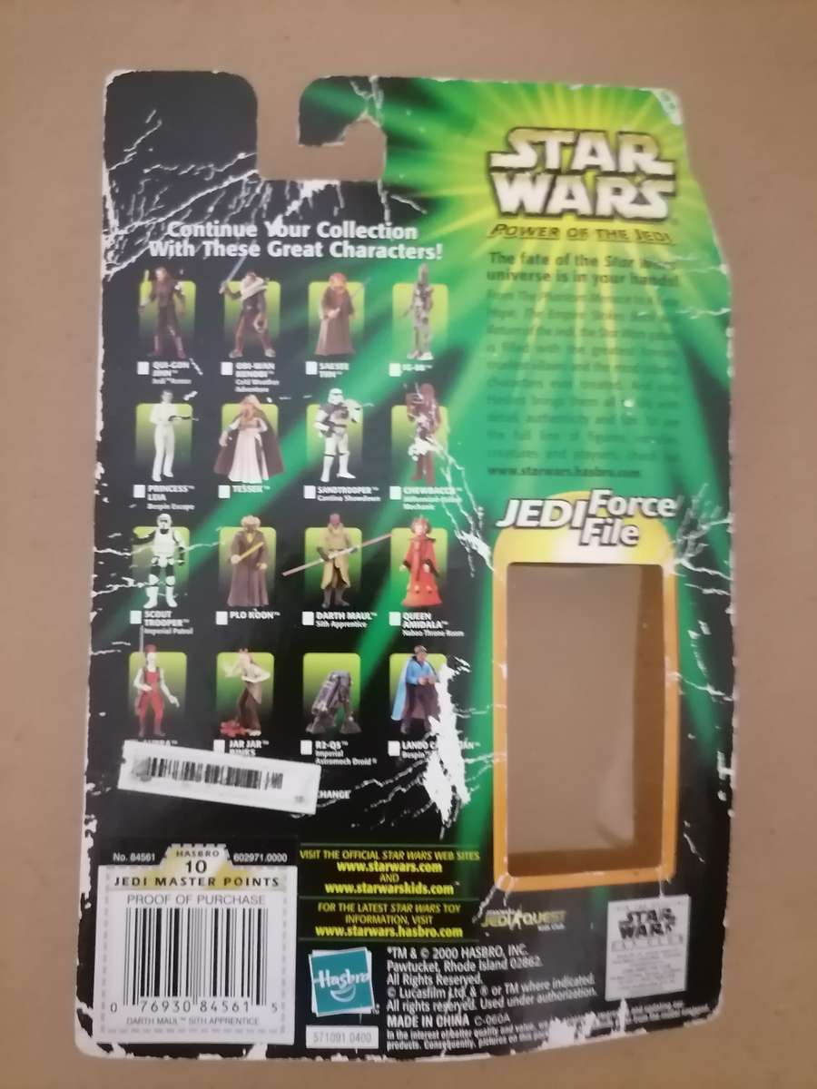 Year 2000 Hasbro Star Wars Power Of The Jedi Darth Maul Action Figure with packaging