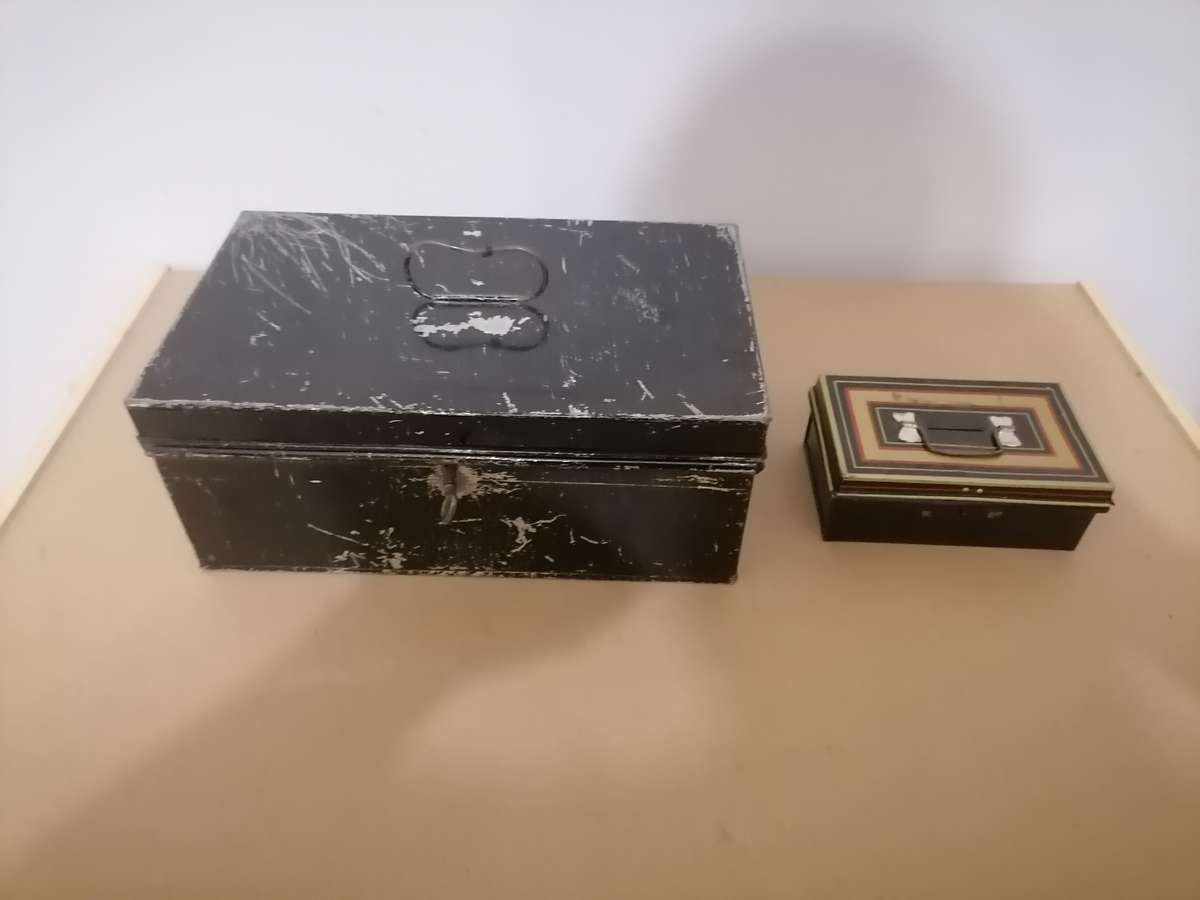 Vintage Money Boxes Large one has a Key - Small one Chad Valley