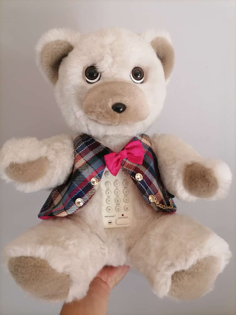 Vintage 1986 Teleconcepts Plush Animated RareTalking Teddy Bear Phone Bearifone 100% WORKING