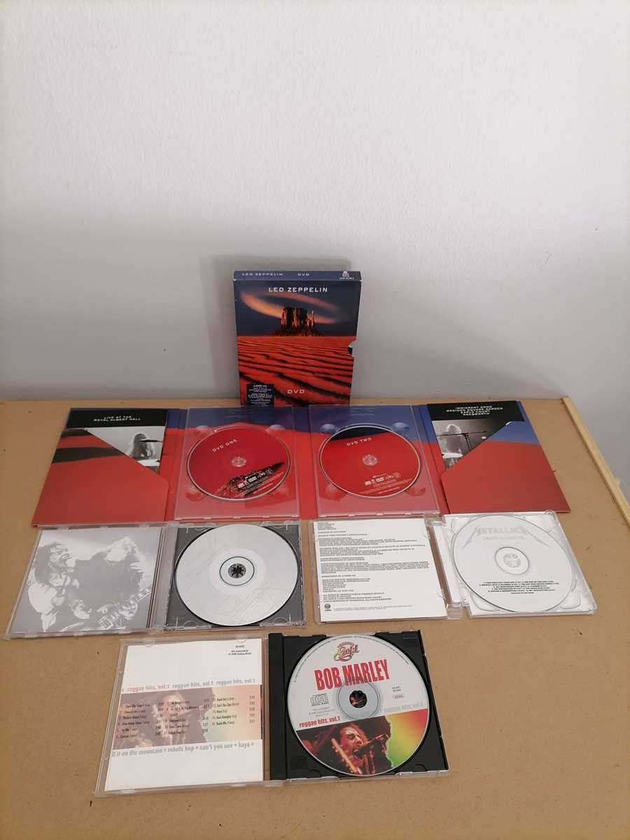 Music Bundle - 1 X Metallica CD 1 X BOB MARLEY CD 1 X GUN'S N ROSES CD 1 X LED ZEPPELIN 2 DVD'S