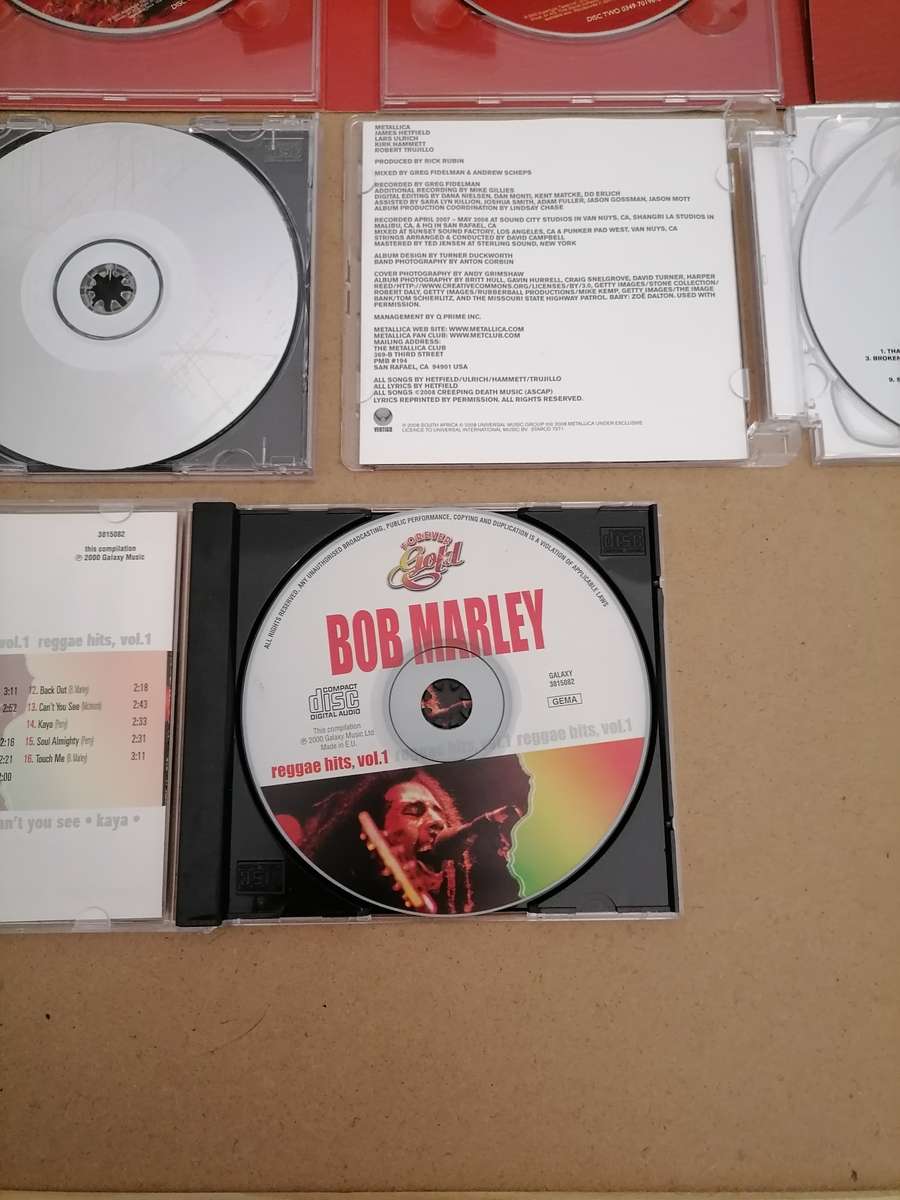 Music Bundle - 1 X Metallica CD 1 X BOB MARLEY CD 1 X GUN'S N ROSES CD 1 X LED ZEPPELIN 2 DVD'S