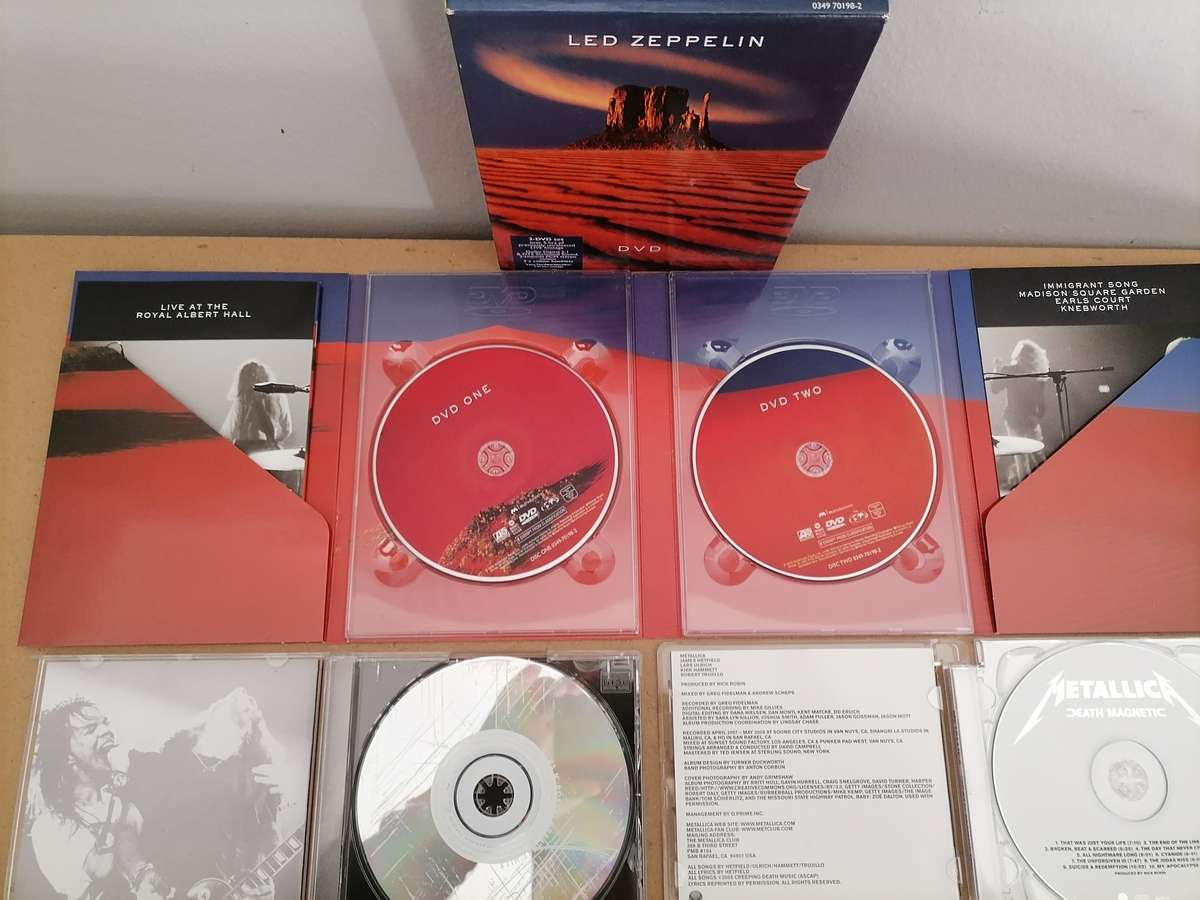 Music Bundle - 1 X Metallica CD 1 X BOB MARLEY CD 1 X GUN'S N ROSES CD 1 X LED ZEPPELIN 2 DVD'S