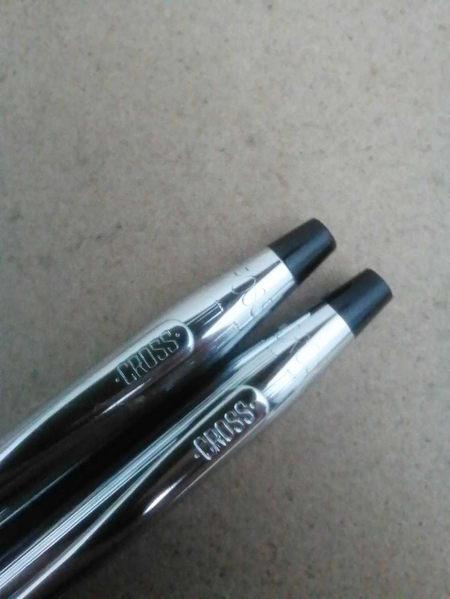 Genuine CROSS Silver Ballpoint Pen and Pencil Writing Set