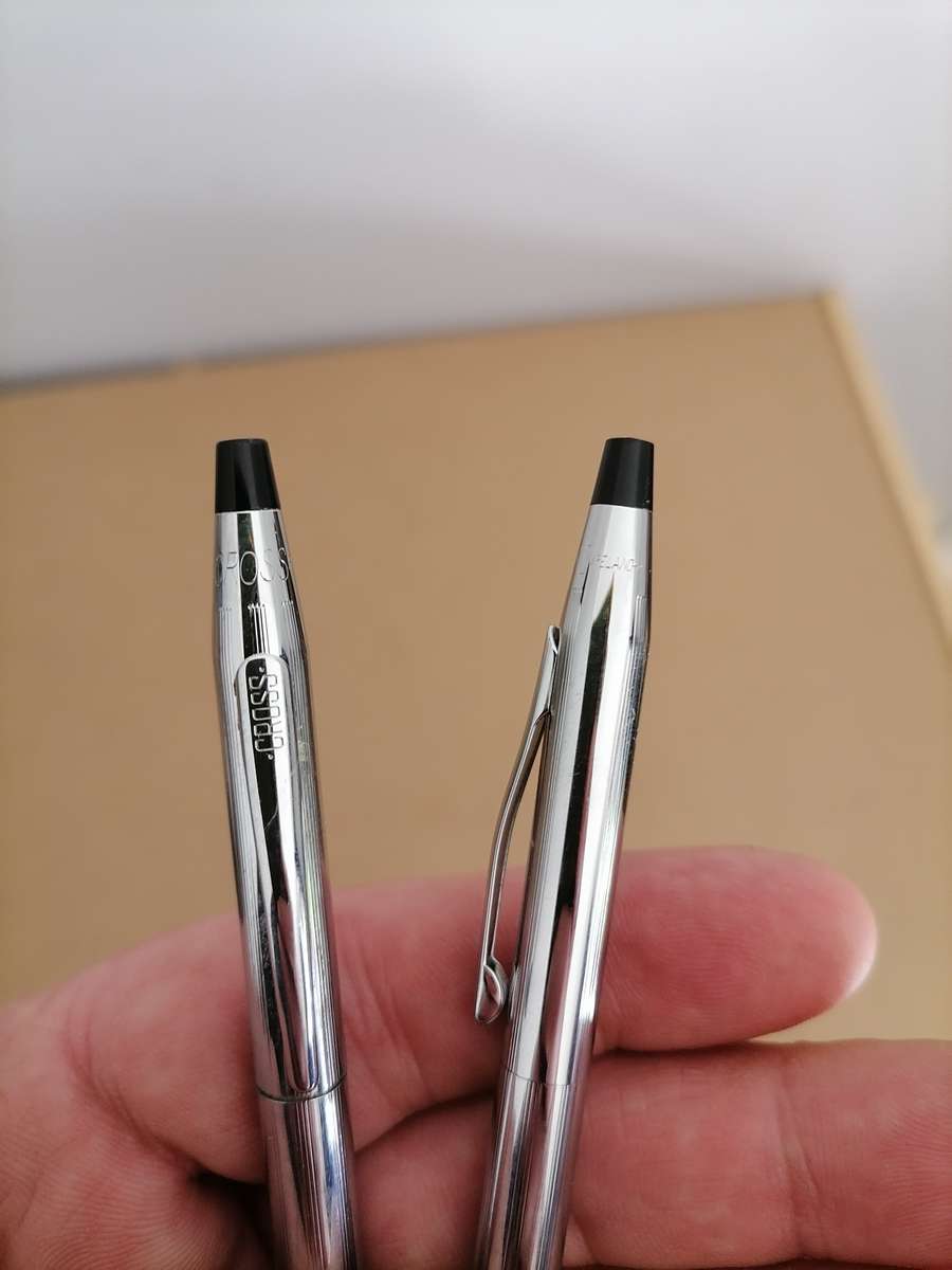 Genuine CROSS Silver Ballpoint Pen and Pencil Writing Set