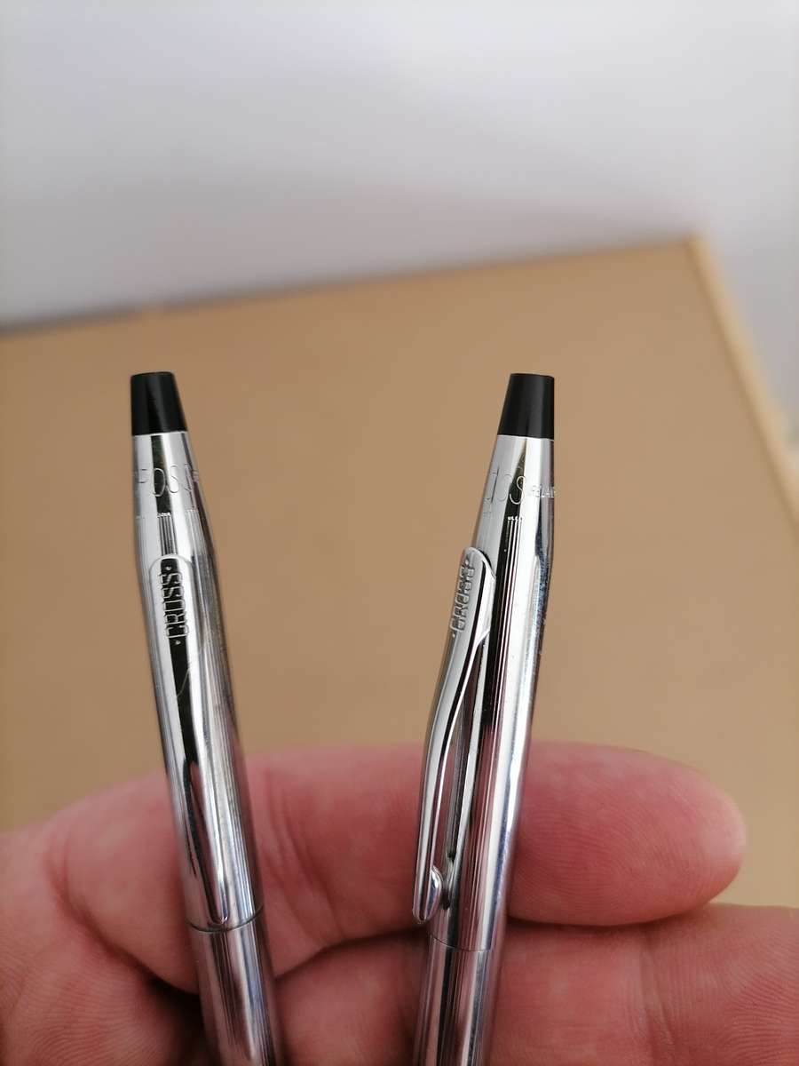 Genuine CROSS Silver Ballpoint Pen and Pencil Writing Set