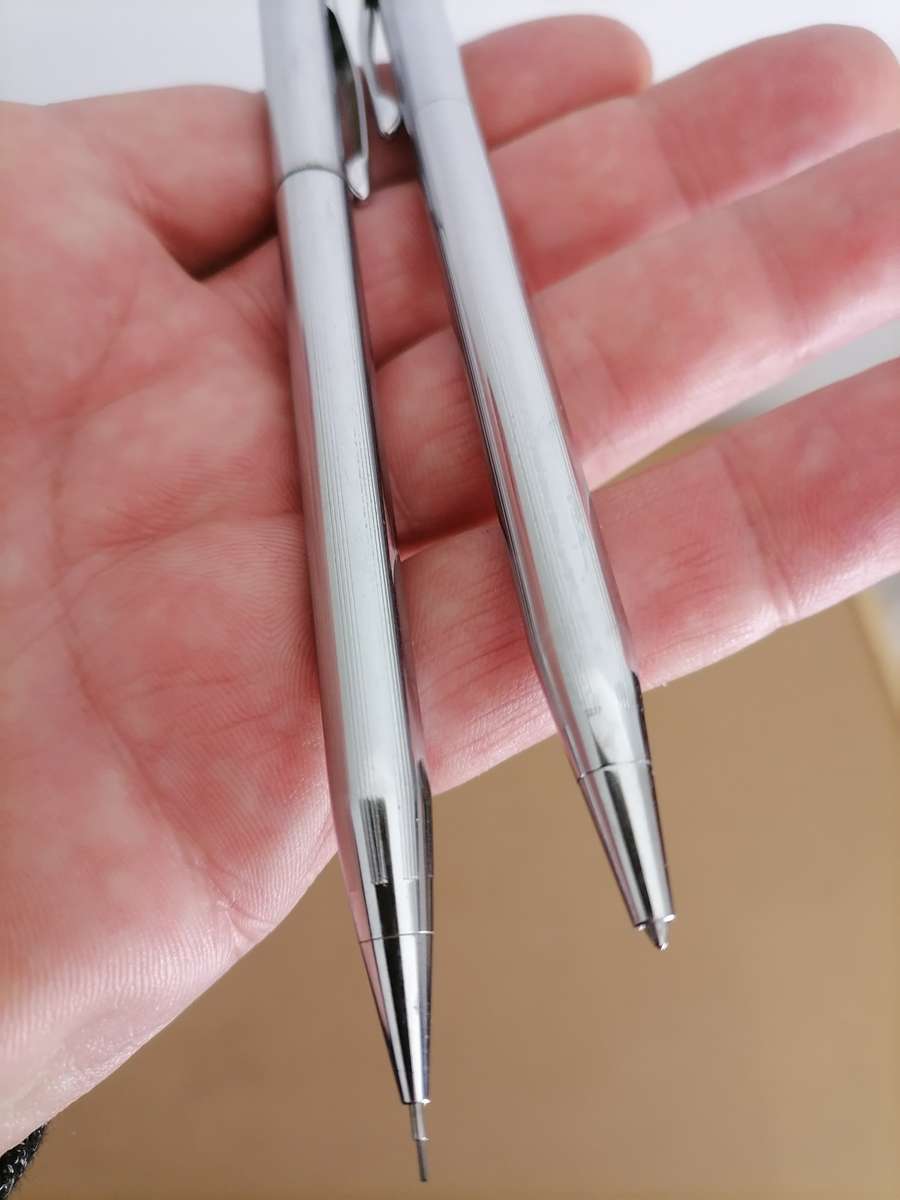Genuine CROSS Silver Ballpoint Pen and Pencil Writing Set