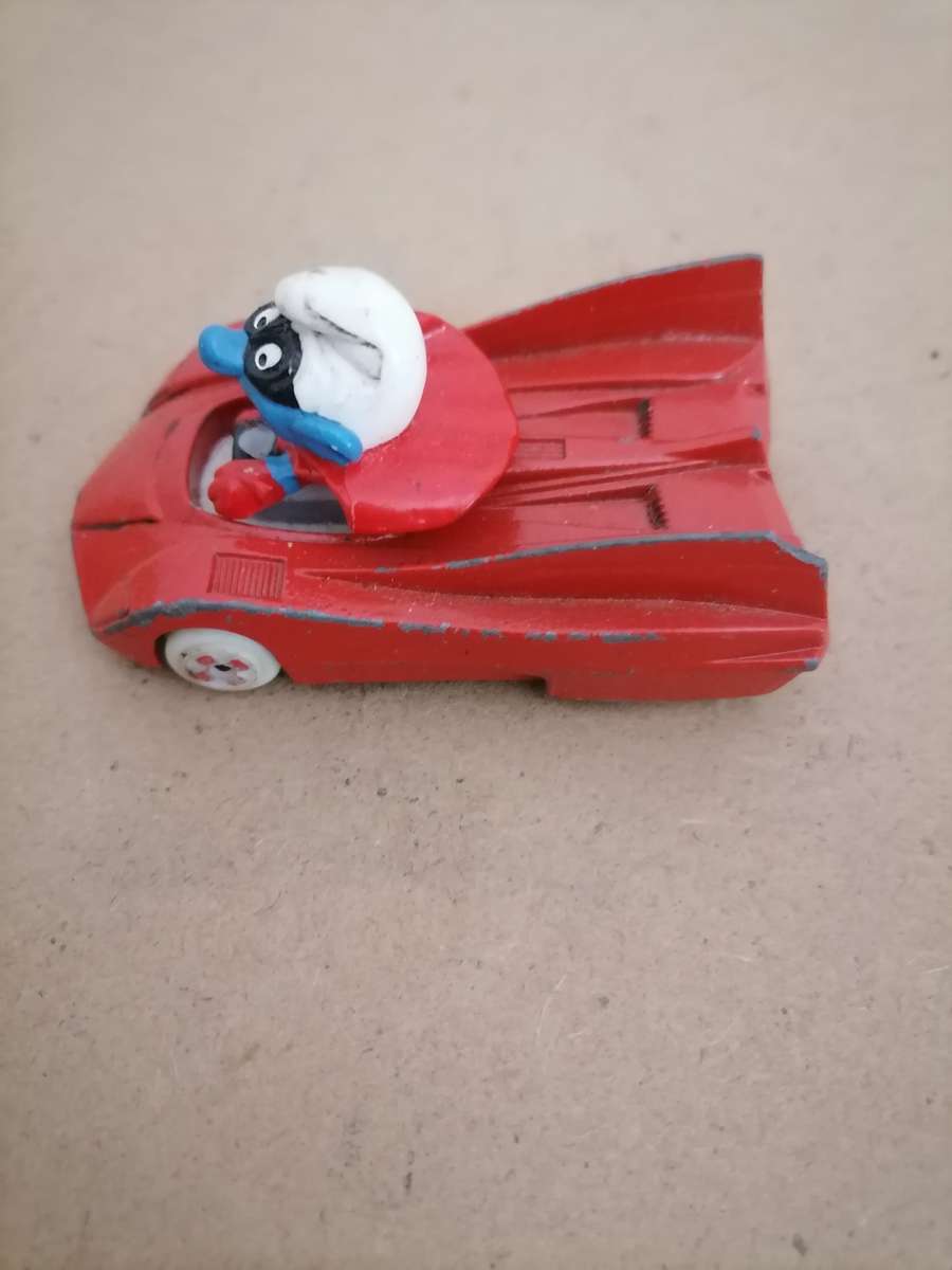 Superman the smurfs esci 1983 - puffi in auto die cast metal peyo made in ITALY