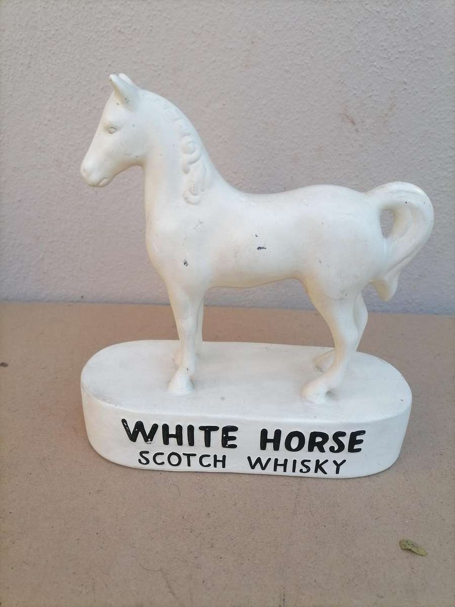 Collectible original 1950s advertise White Horse Scotch Whisky porcelain statue - 20 CM