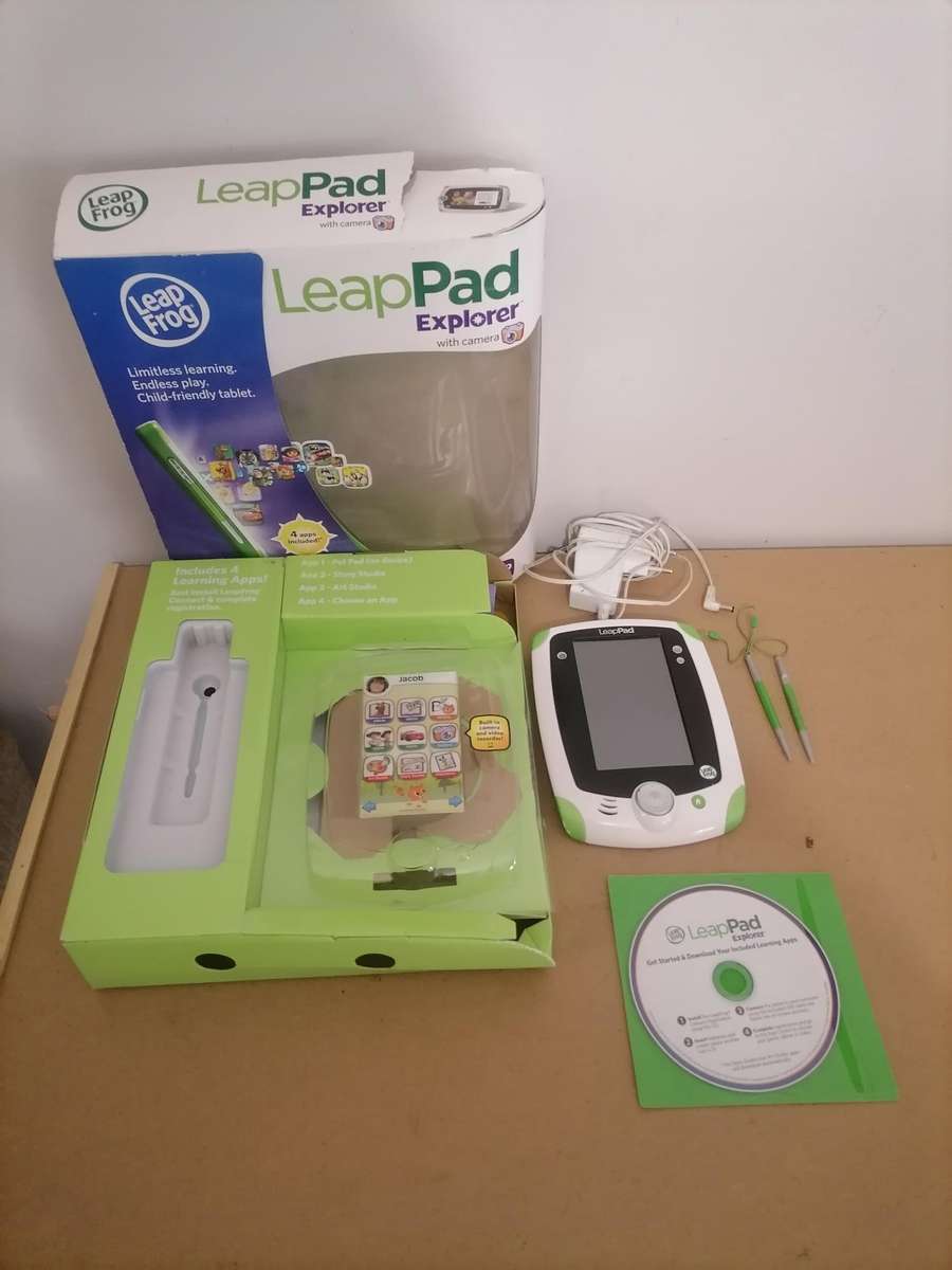 LeapFrog LeapPad Explorer Learning Tablet (Green) - 2 PENS - With power supply - 100% WORKING