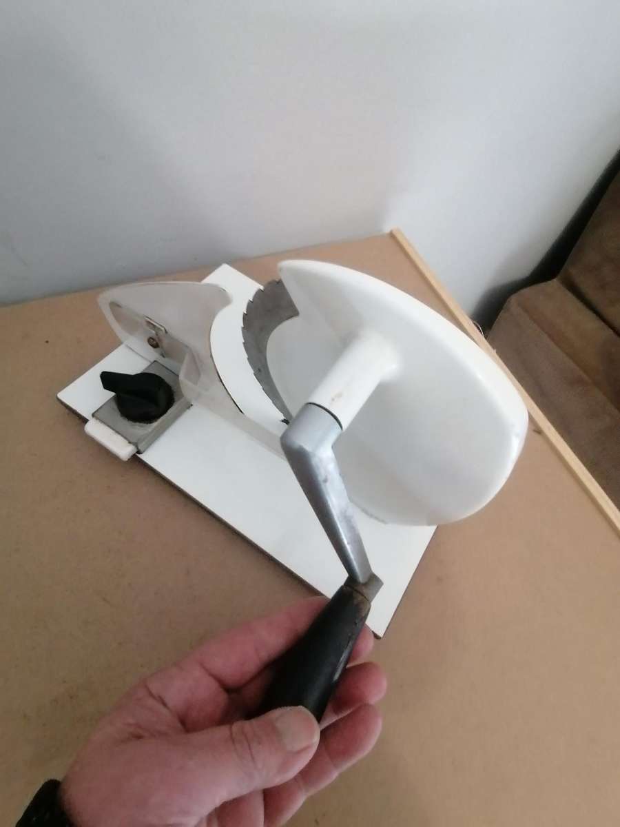 Vintage 70s 80s edelstahl roster frei bread and meat slicer - 100% WORKING