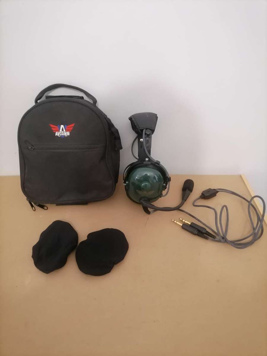Avcomm Aviation AC900 Headset - 100% WORKING - AMAZING CONDITION WITH BAG