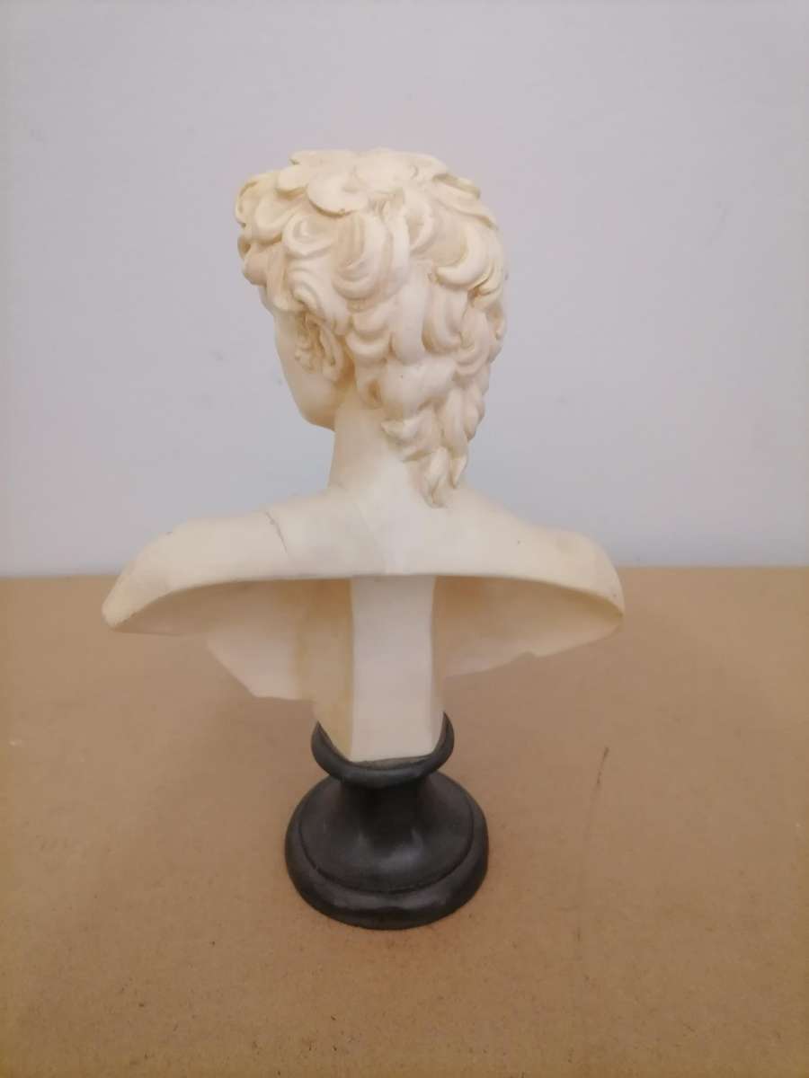 Vintage 1930's - 1960's Mid century David bust sculpture A Santini made in Italy - Signed - 24 CM