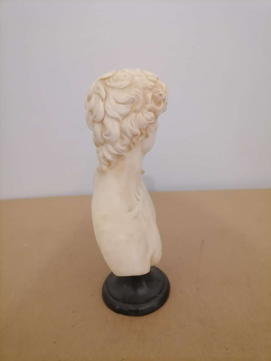 Vintage 1930's - 1960's Mid century David bust sculpture A Santini made in Italy - Signed - 24 CM