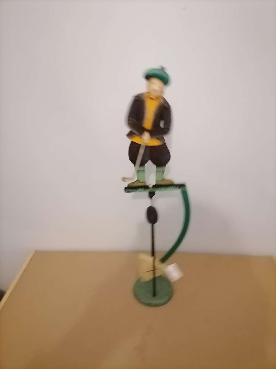 Vintage AM 2006 Sky Hook/AM Pendulum Balance DECOR ~ Articulated GOLFER - 56 CM HEIGHT WITH STAND