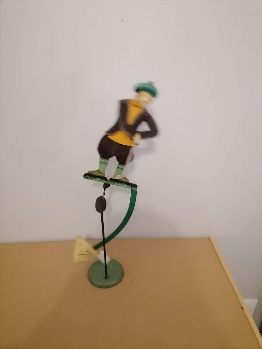 Vintage AM 2006 Sky Hook/AM Pendulum Balance DECOR ~ Articulated GOLFER - 56 CM HEIGHT WITH STAND