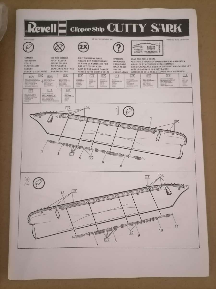 Vintage Revell 1:220 Clipper Ship Cutty Sark