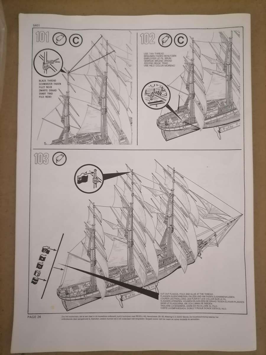 Vintage Revell 1:220 Clipper Ship Cutty Sark