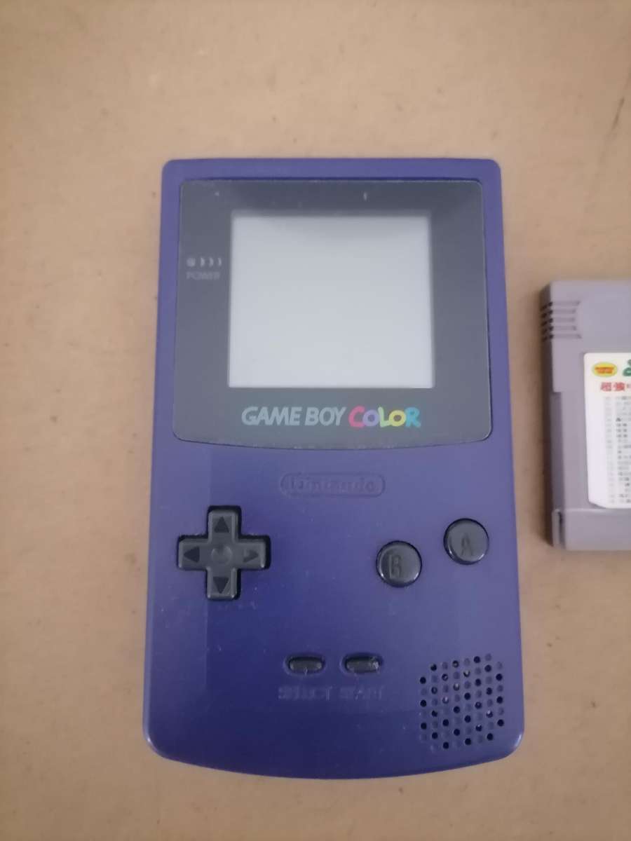 1998 Nintendo Game Boy Color Console CGB-001 Grape Purple + Super 19 in 1 Game