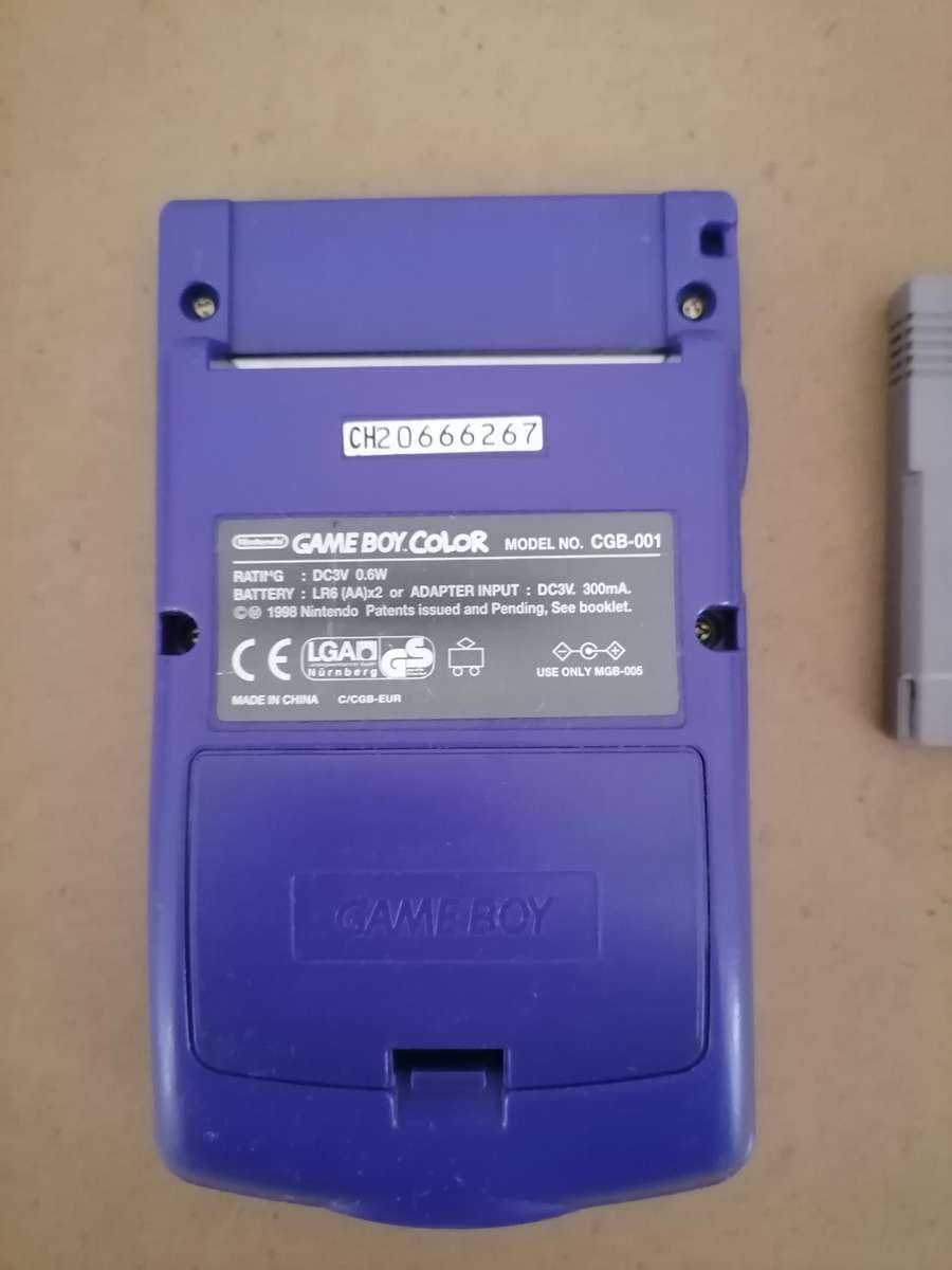 1998 Nintendo Game Boy Color Console CGB-001 Grape Purple + Super 19 in 1 Game