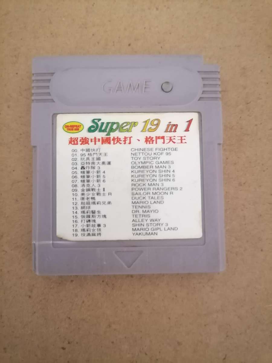 1998 Nintendo Game Boy Color Console CGB-001 Grape Purple + Super 19 in 1 Game