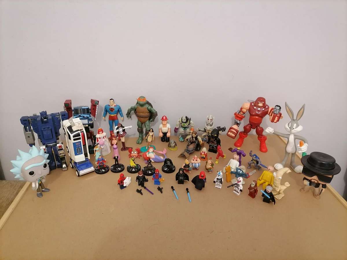 Vintage Figurines Bundle - 1986 Rare Bionic 6, Transformers, Star Wars, Lego, Batman, Playmobil