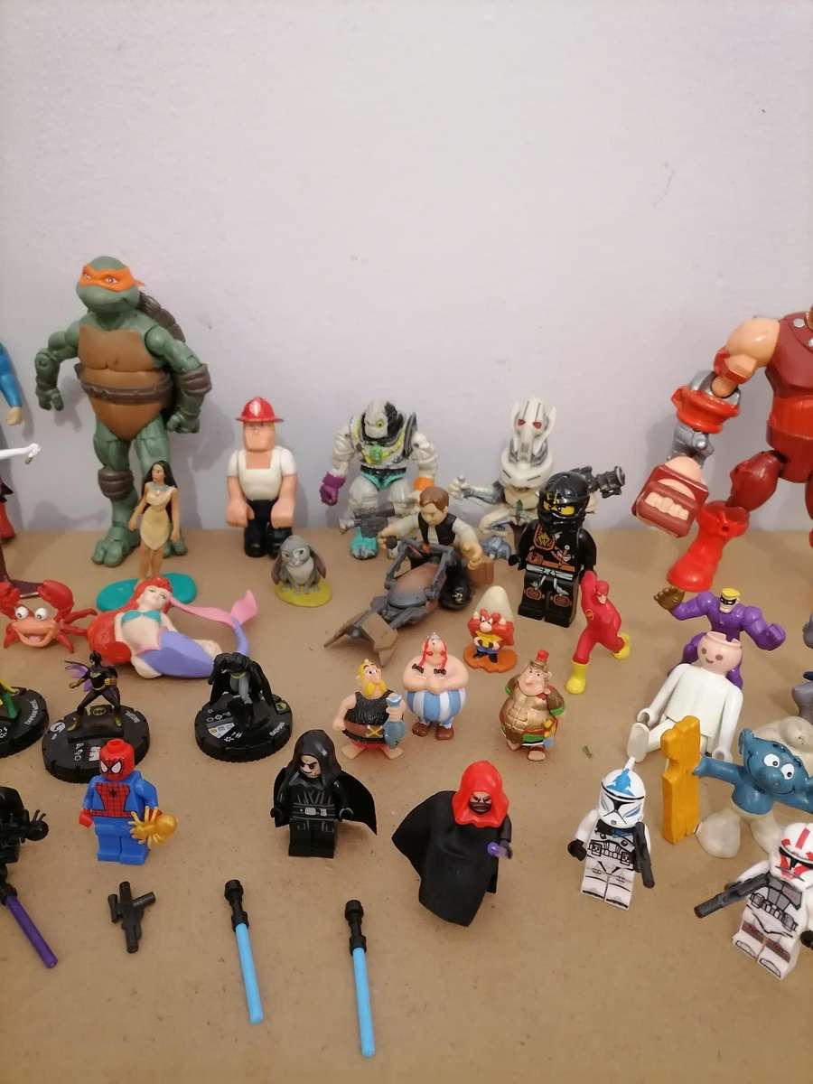 Vintage Figurines Bundle - 1986 Rare Bionic 6, Transformers, Star Wars, Lego, Batman, Playmobil