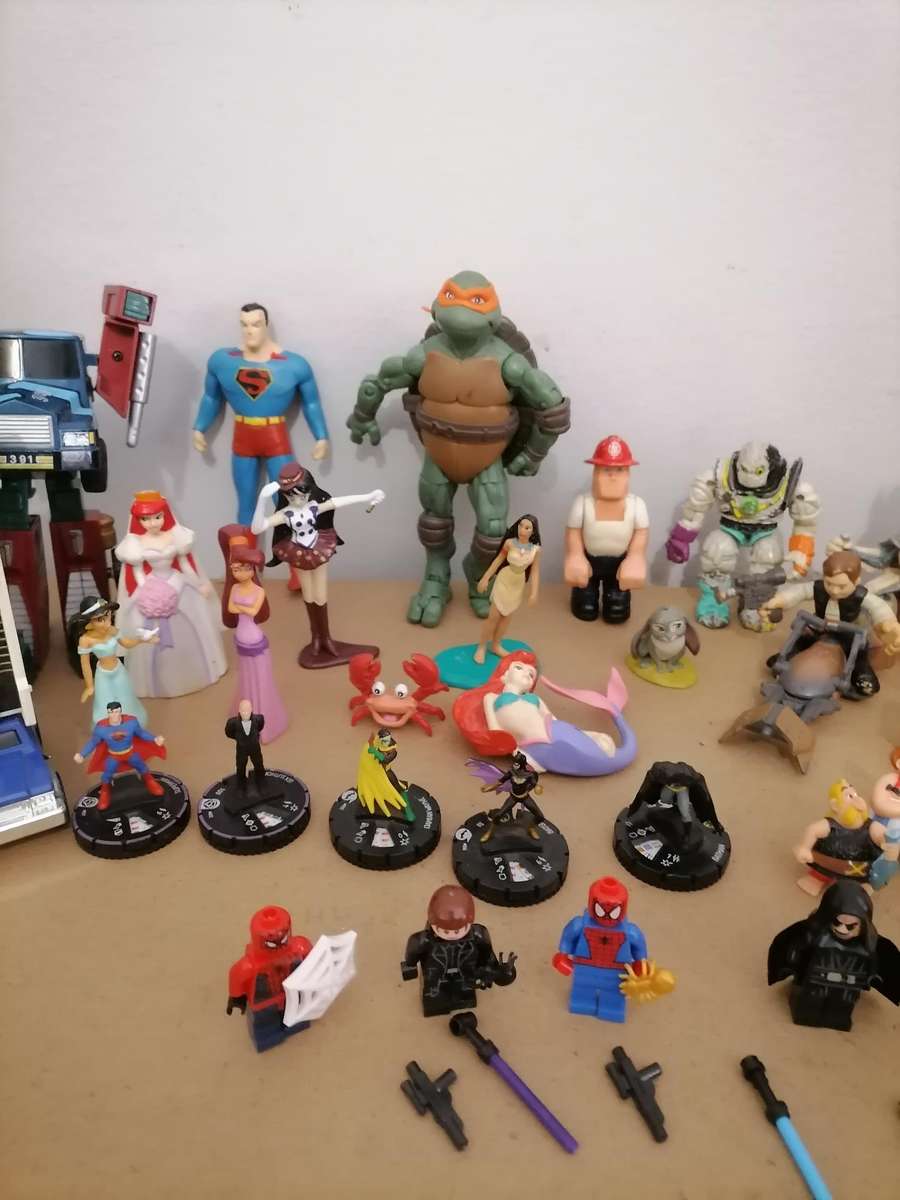 Vintage Figurines Bundle - 1986 Rare Bionic 6, Transformers, Star Wars, Lego, Batman, Playmobil