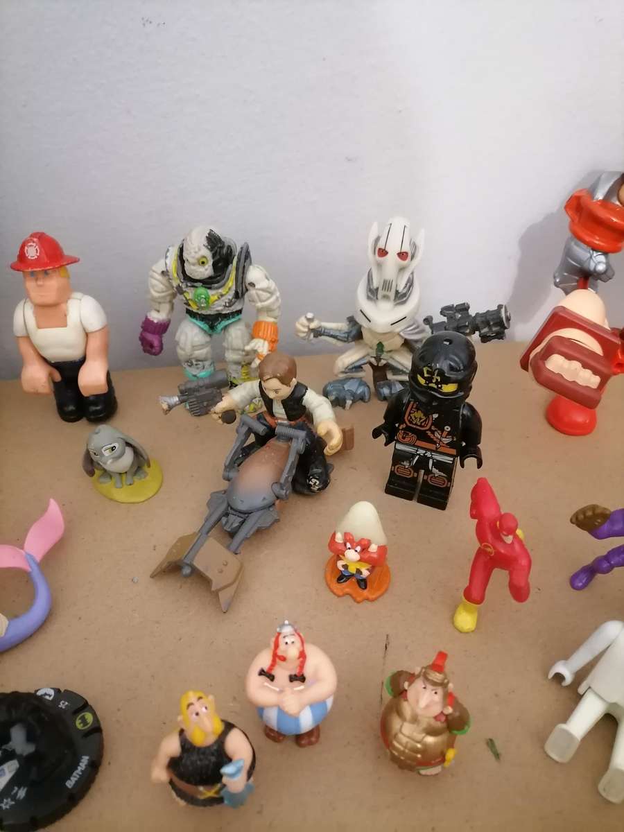 Vintage Figurines Bundle - 1986 Rare Bionic 6, Transformers, Star Wars, Lego, Batman, Playmobil