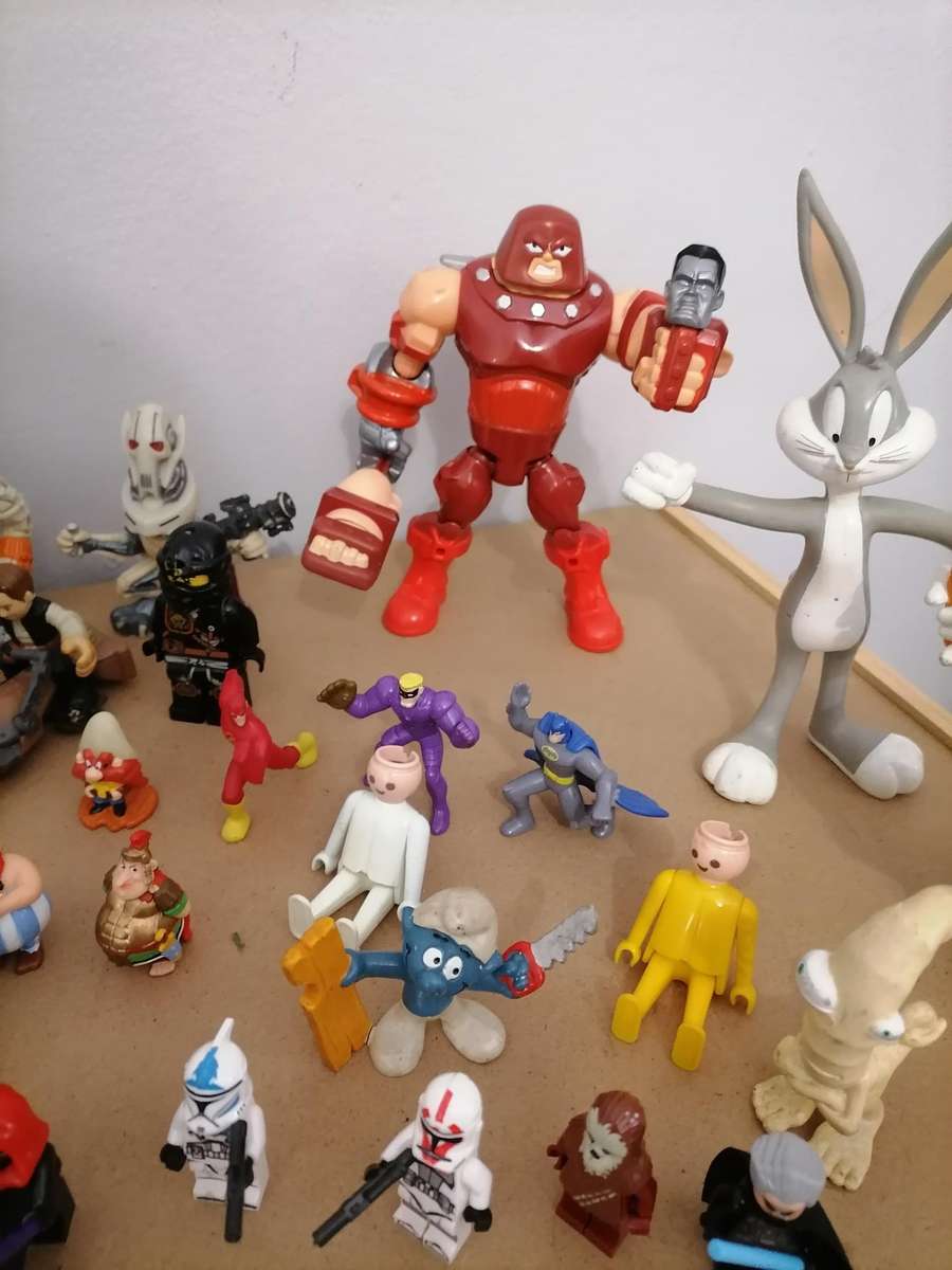 Vintage Figurines Bundle - 1986 Rare Bionic 6, Transformers, Star Wars, Lego, Batman, Playmobil