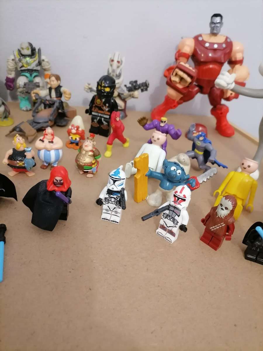 Vintage Figurines Bundle - 1986 Rare Bionic 6, Transformers, Star Wars, Lego, Batman, Playmobil
