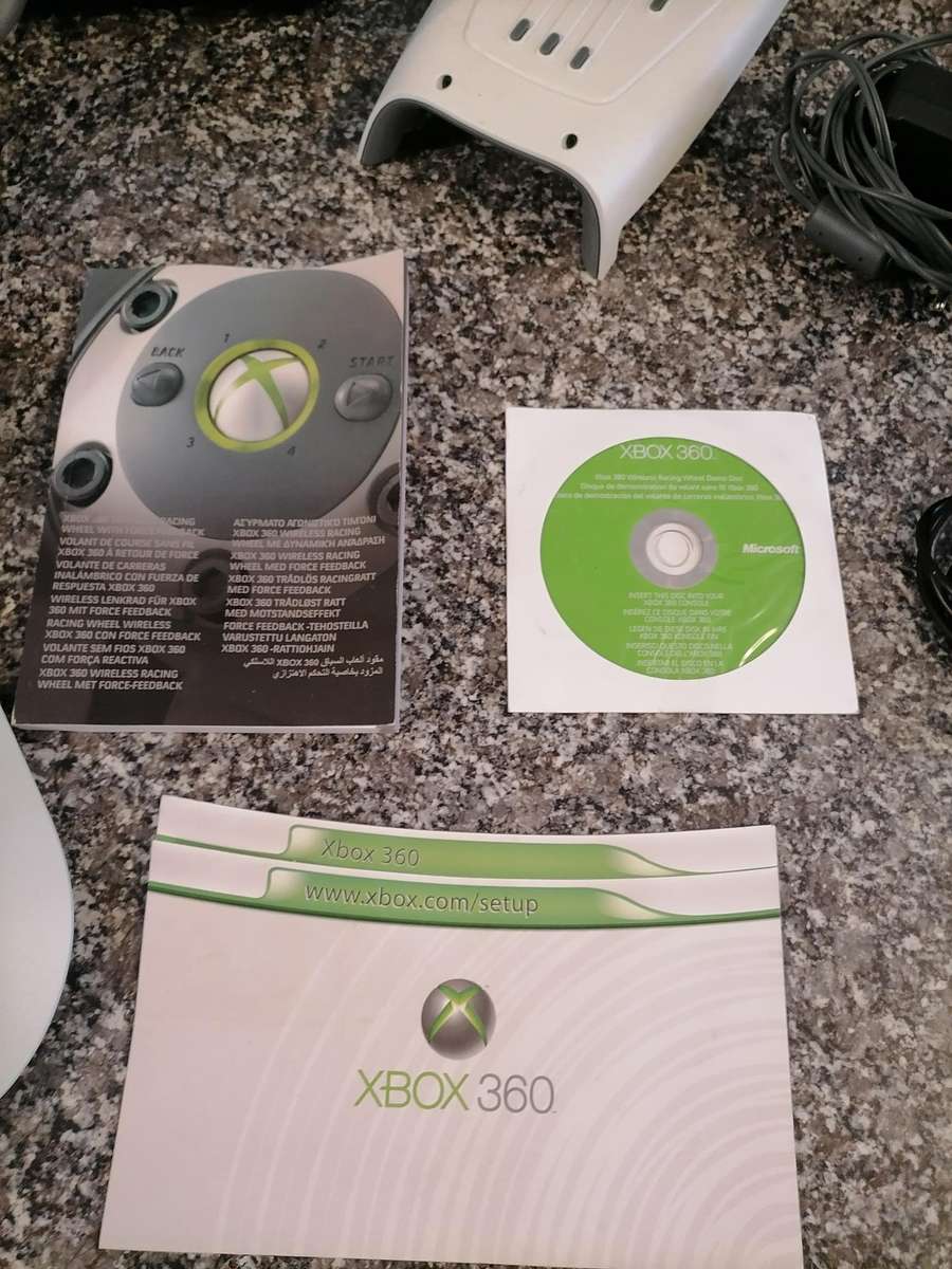 Microsoft Xbox 360 Wireless Racing Steering Wheel, Pedals, Clamp Mounting - BOOKLET/CD - VERY RARE