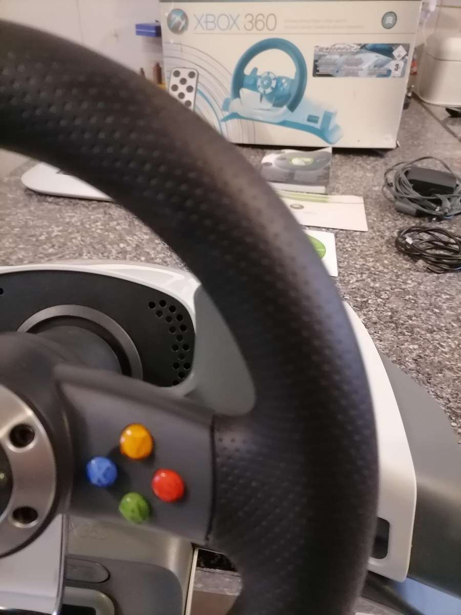 Microsoft Xbox 360 Wireless Racing Steering Wheel, Pedals, Clamp Mounting - BOOKLET/CD - VERY RARE