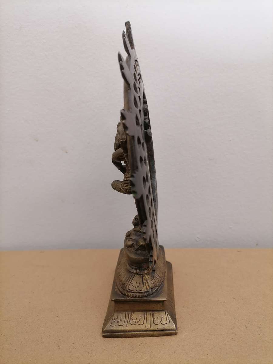 Statue of shiva nataraja, lord of dance isolated - SOLID BRONZE STATUE - 22CM H X 18 CM CIRCLE