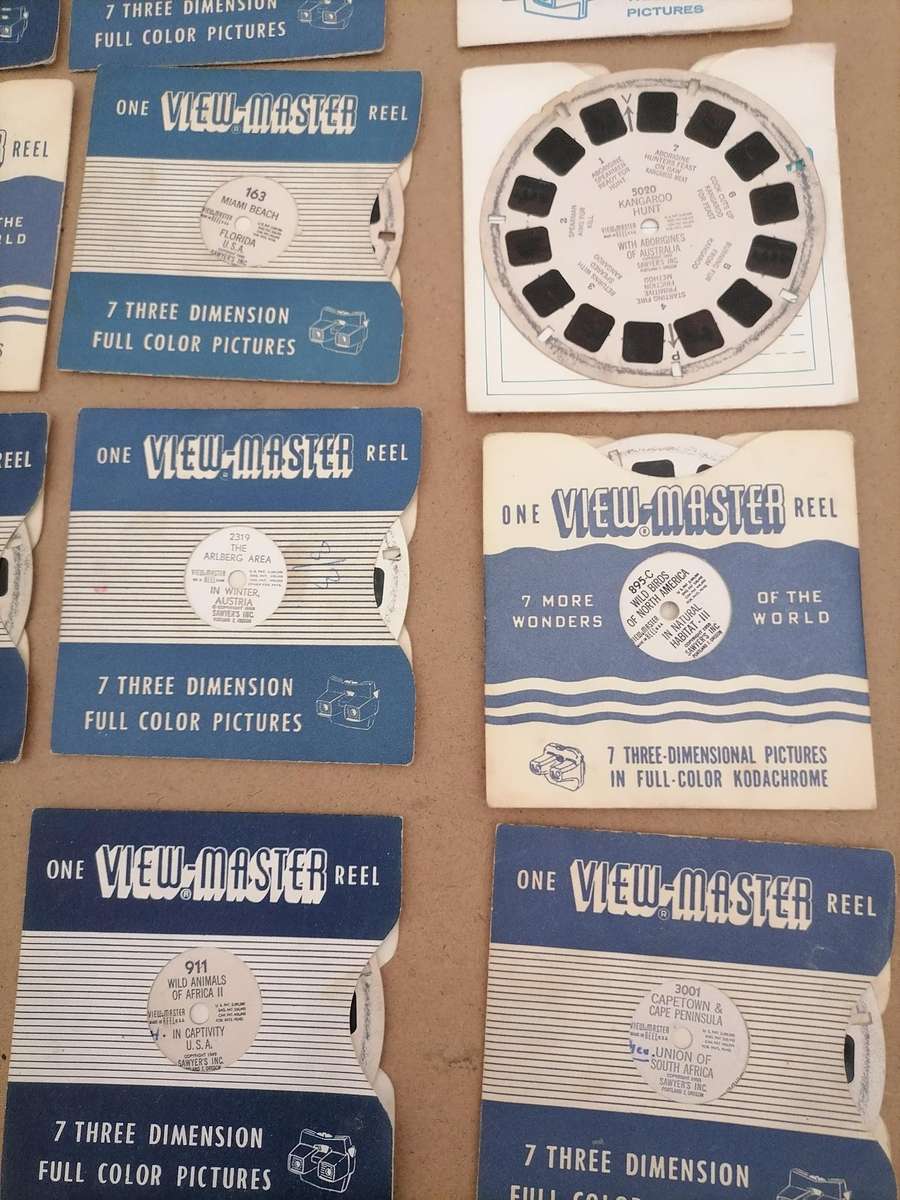 Viewmaster Model C Bakelite Vintage Sawyers BLACK view master 1950's - 16 SLIDES BUNDEL - PEWTER