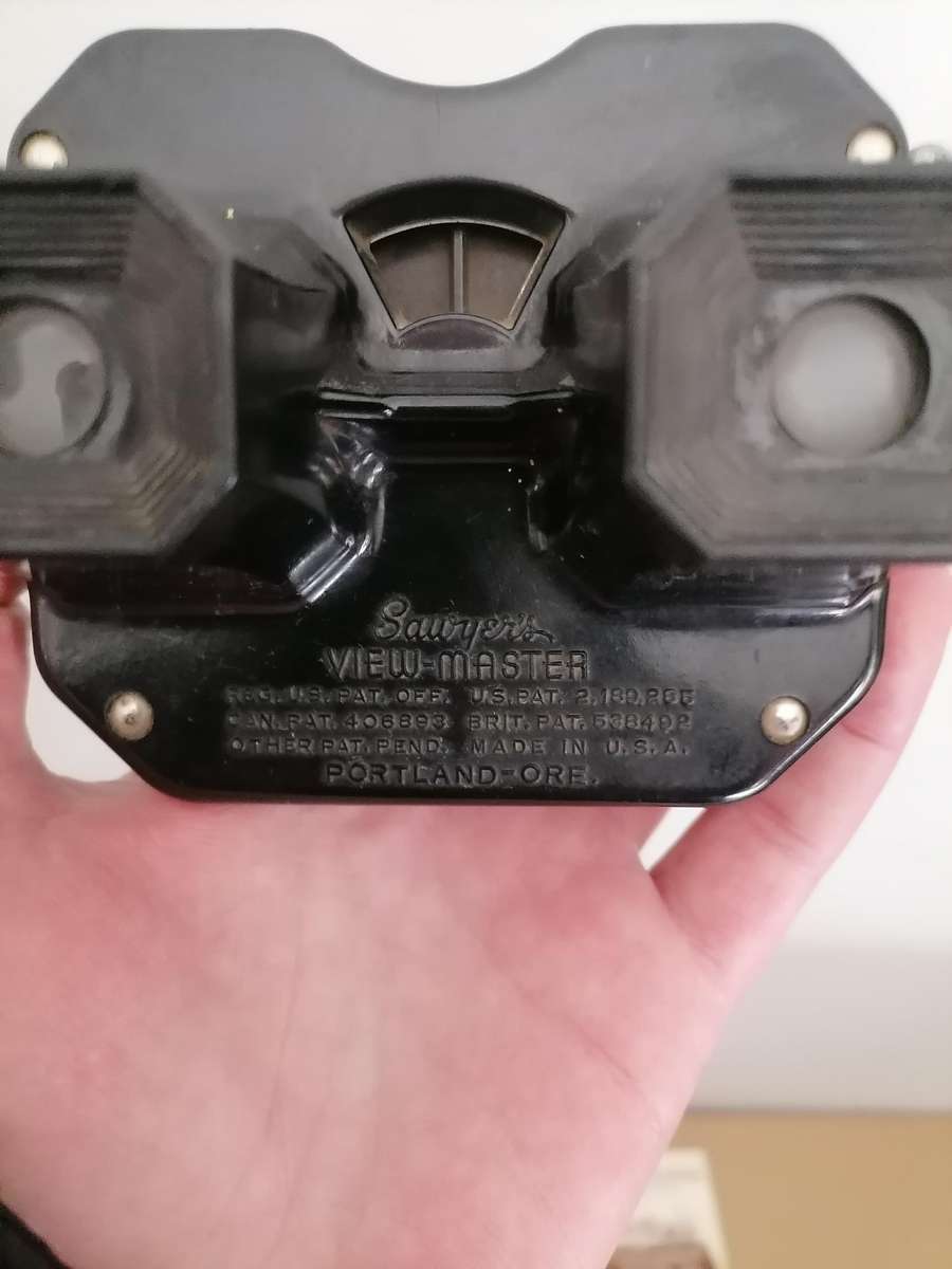 Viewmaster Model C Bakelite Vintage Sawyers BLACK view master 1950's - 16 SLIDES BUNDEL - PEWTER