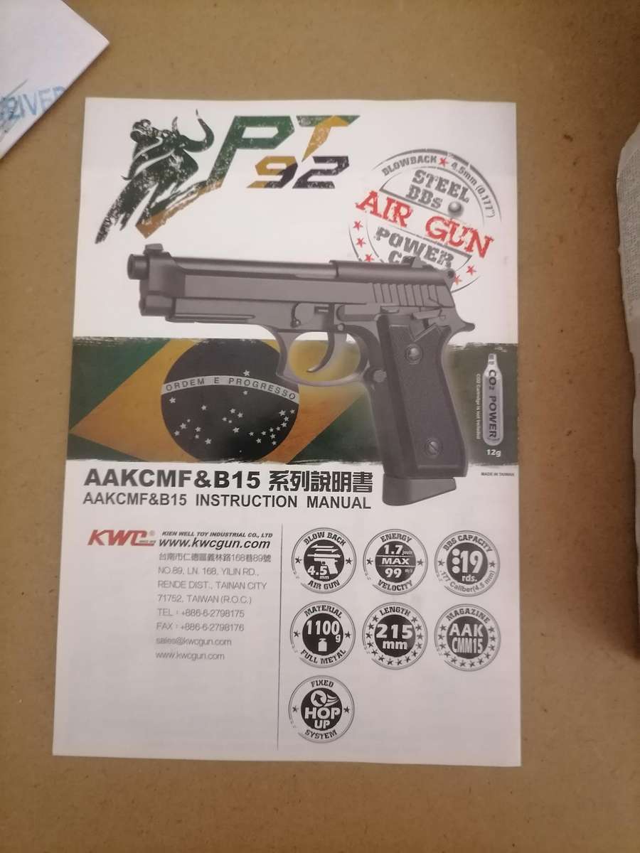 177 BB KWC Taurus PT92 Co2 Blow Back Air Pistol - New