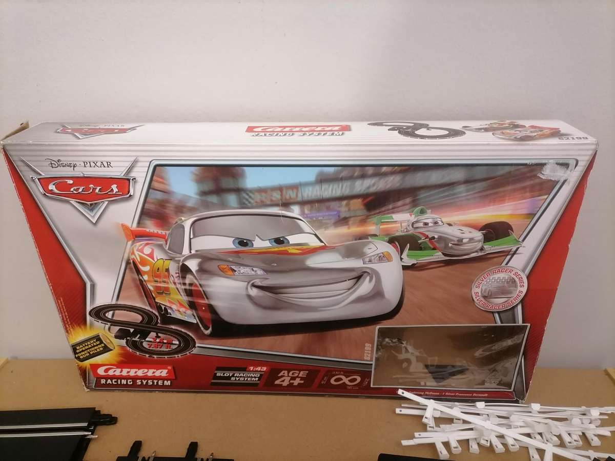 Silver Racer Series Disney Pixar Cars 1:43 Scale Carrera Slot Car Racing System - 100% COMPLETE WORK