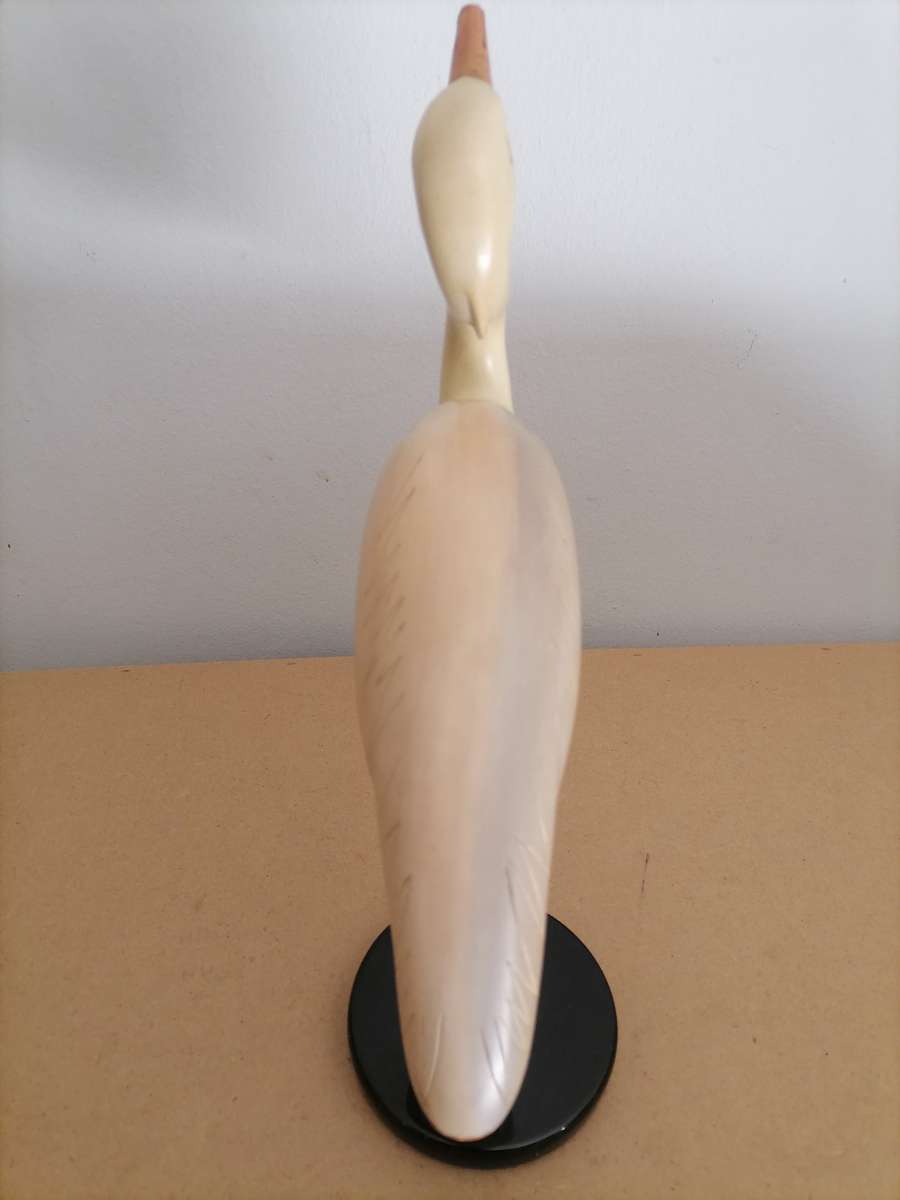 Feathers of Knysna carved and hand painted Cattle Egret Ltd Bird - 75/2000 - Selling as is