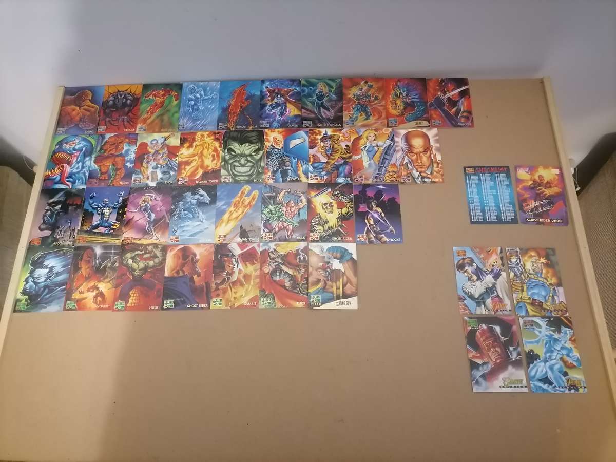 39 Huge bundle - 1995 Marvel Masterpiece Cards - VG+ WITH LIMITED EDITION CANVAS CARDS