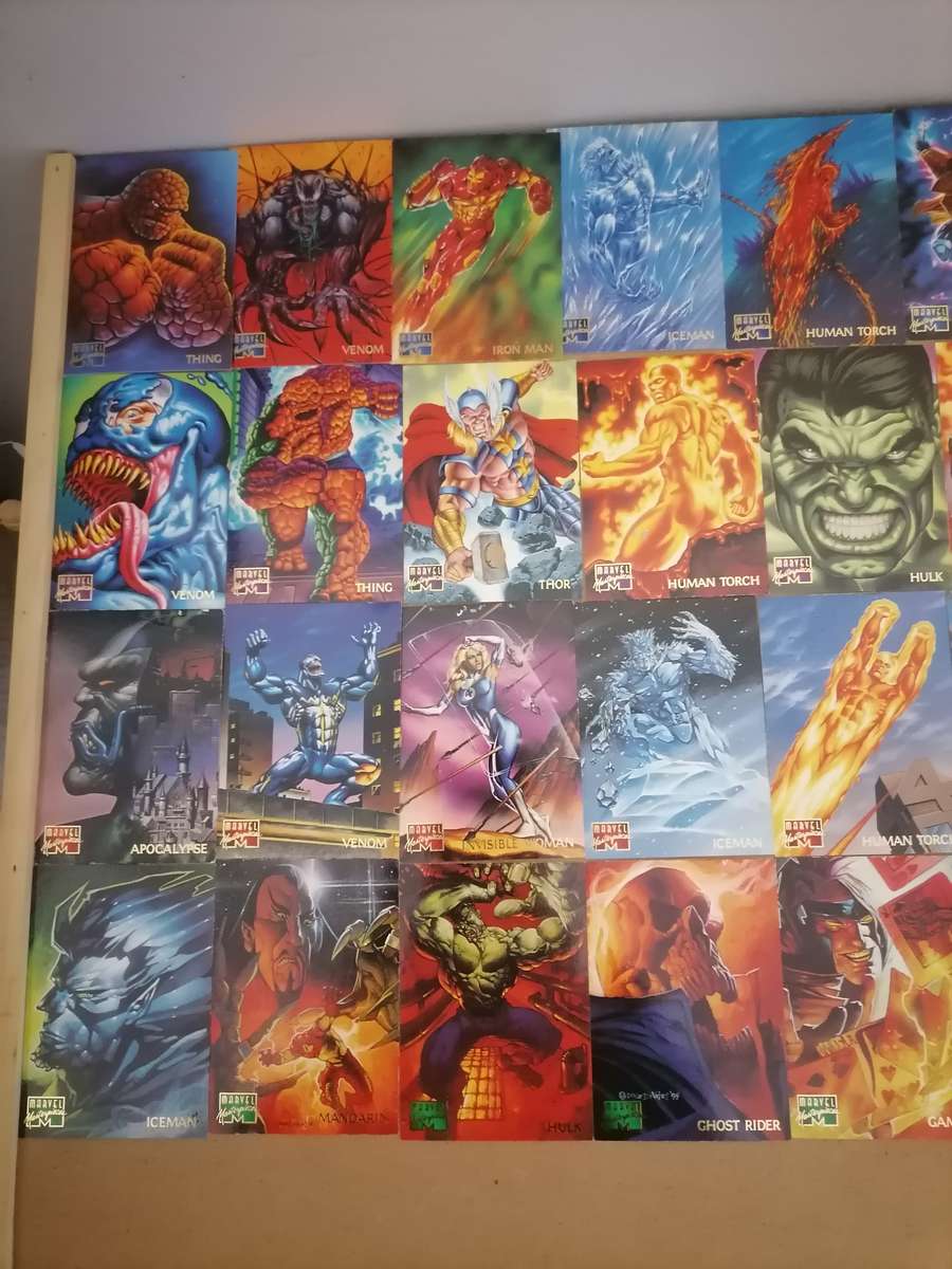 39 Huge bundle - 1995 Marvel Masterpiece Cards - VG+ WITH LIMITED EDITION CANVAS CARDS