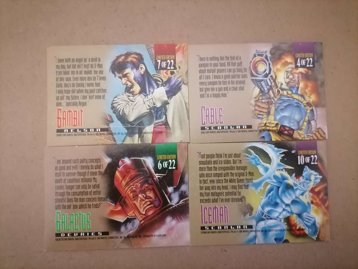 39 Huge bundle - 1995 Marvel Masterpiece Cards - VG+ WITH LIMITED EDITION CANVAS CARDS