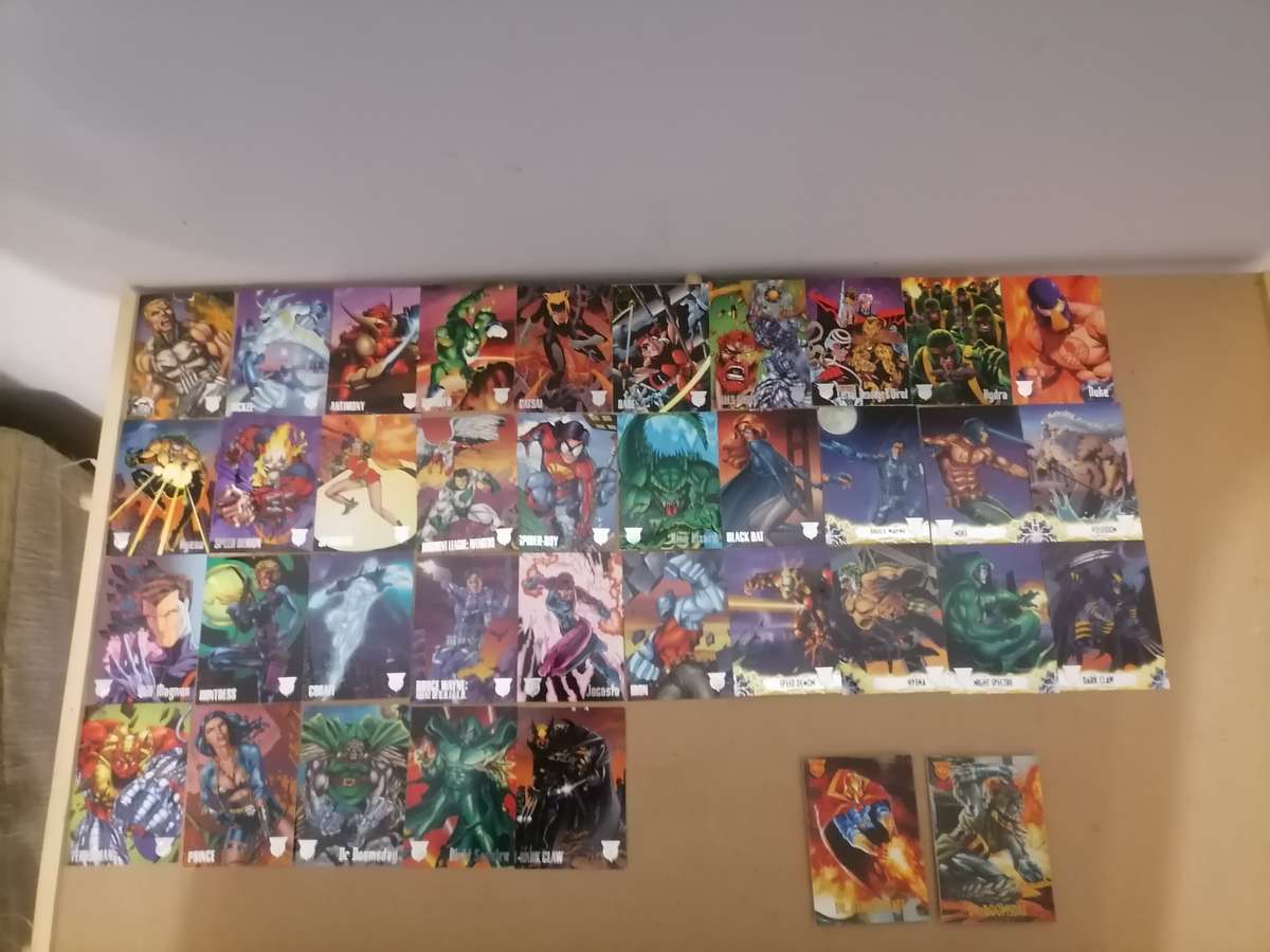 37 - 1996 AMALGAM COMICS CARDS - VG+ - LIMITED CANVAS CARDS - DC & MARVEL CHARACTERS