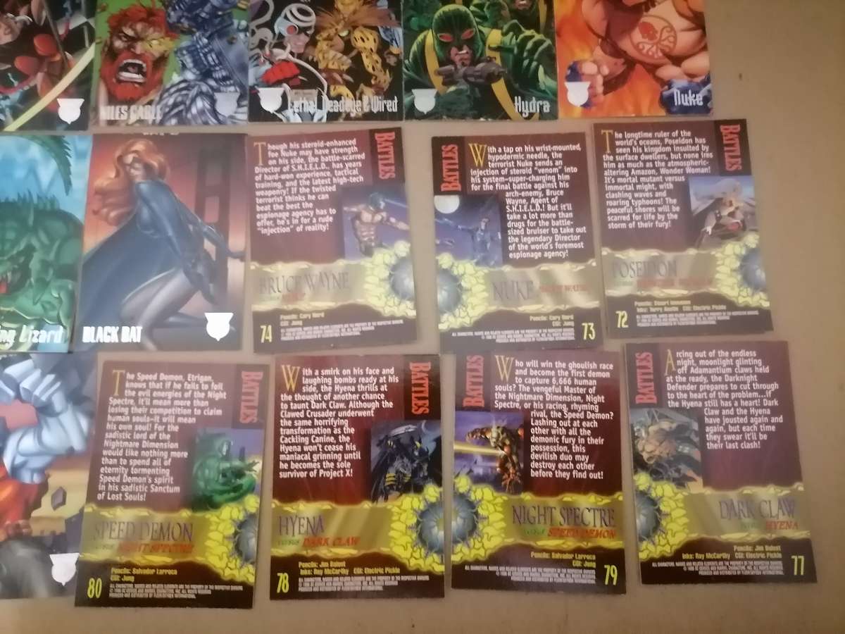 37 - 1996 AMALGAM COMICS CARDS - VG+ - LIMITED CANVAS CARDS - DC & MARVEL CHARACTERS