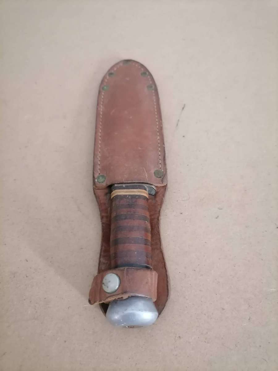 1940's - 1950's - Vintage C. Jul Herbertz German Soligen Rosterei Fixed Knife W/ Leather Sheath
