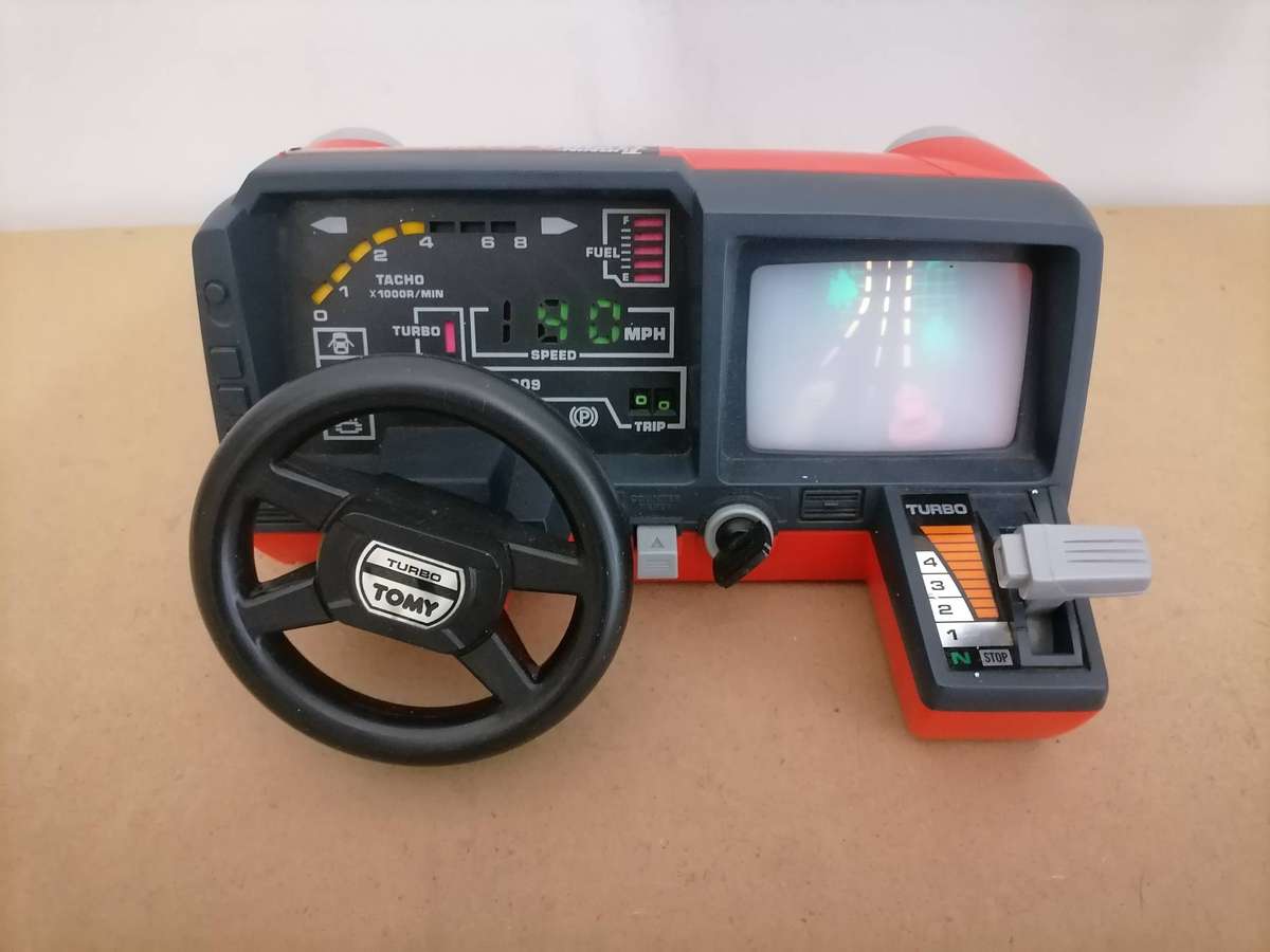 TOMY RACING COCKPIT Table Console Handheld Game 80s Very Rare!