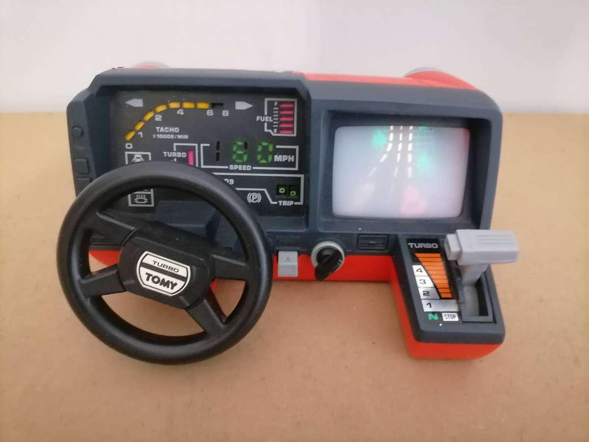 TOMY RACING COCKPIT Table Console Handheld Game 80s Very Rare!