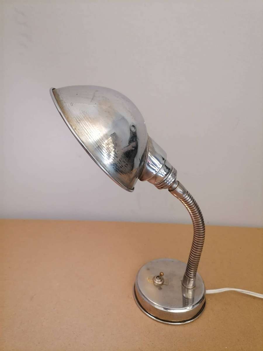 1930's Goose Neck made from real stainless steel 304 non magnetic lamp working 1 of 1