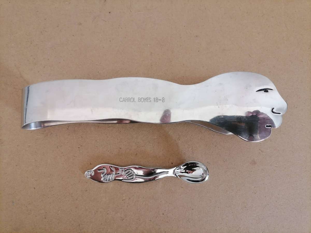 1 X Carrol Boyes - Ice Tongs - 1 X Carrol Boyes SOLO SPOON