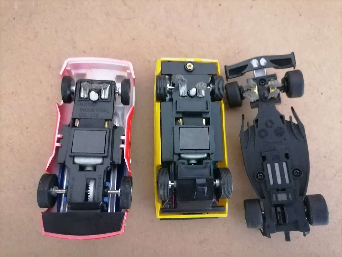 3 X VINTAGE SLOT CARS - LOTUS 32 - MARTINI PORSCHE - CARRIERA GO MERCEDES SCALE 1:43 - VERY RARE